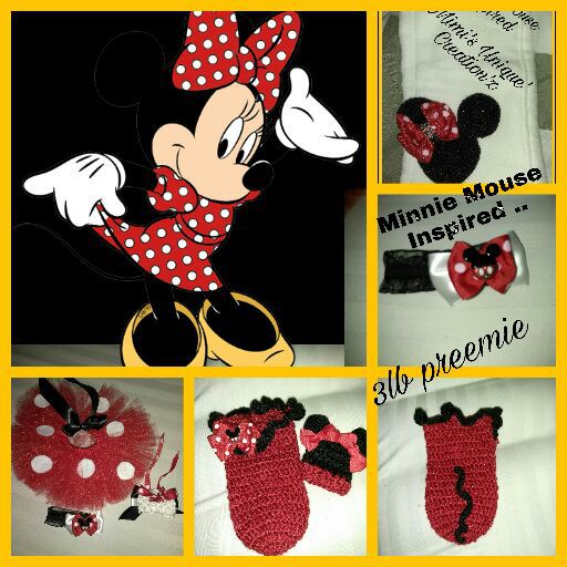 3lb preemie Minnie cocoon,beanie ,tutu headband,shirt (THIS ONE IS SOLD) BUT TAKING ORDERS ANY SIZE