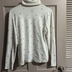 Karen Scott Gold Leaf Turtleneck Long Sleeve Size Medium