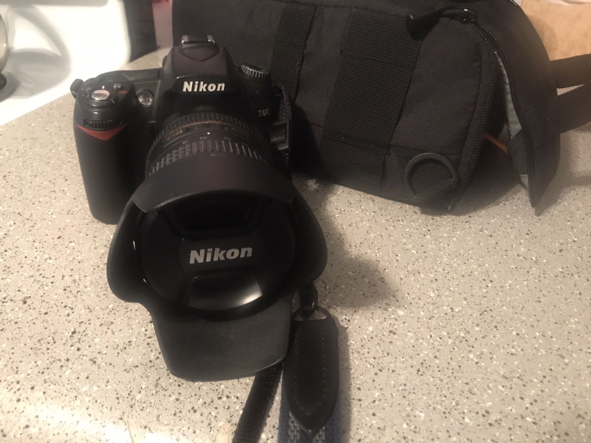 Nikon d90 digital camera. Complete with all original boxes, manual, carrying case, and paperwork