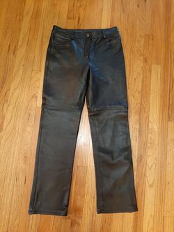 Rampage 100% Leather Pants~Motorcycle Straight Leg~Black~Size 7~retail at $149