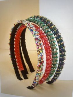 4pcs  Crystal Decor Headband Multicolor