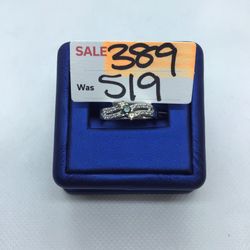 Blue And White Diamond Ring