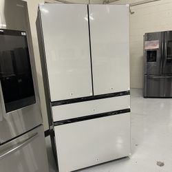 New White Glass Bespoke Fridge 4 Door Water Ice Flex Wifi Warranty 