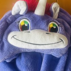 Unicorn bath towel girls purple beach hooded pool cover up wrap pillow fort 