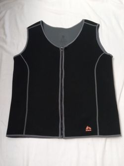 MEN'S Slimming Workout Vest RBX Weight Loss X-Heat Sweat Vest Black Front Zipper Size 2XL Excellent Condition