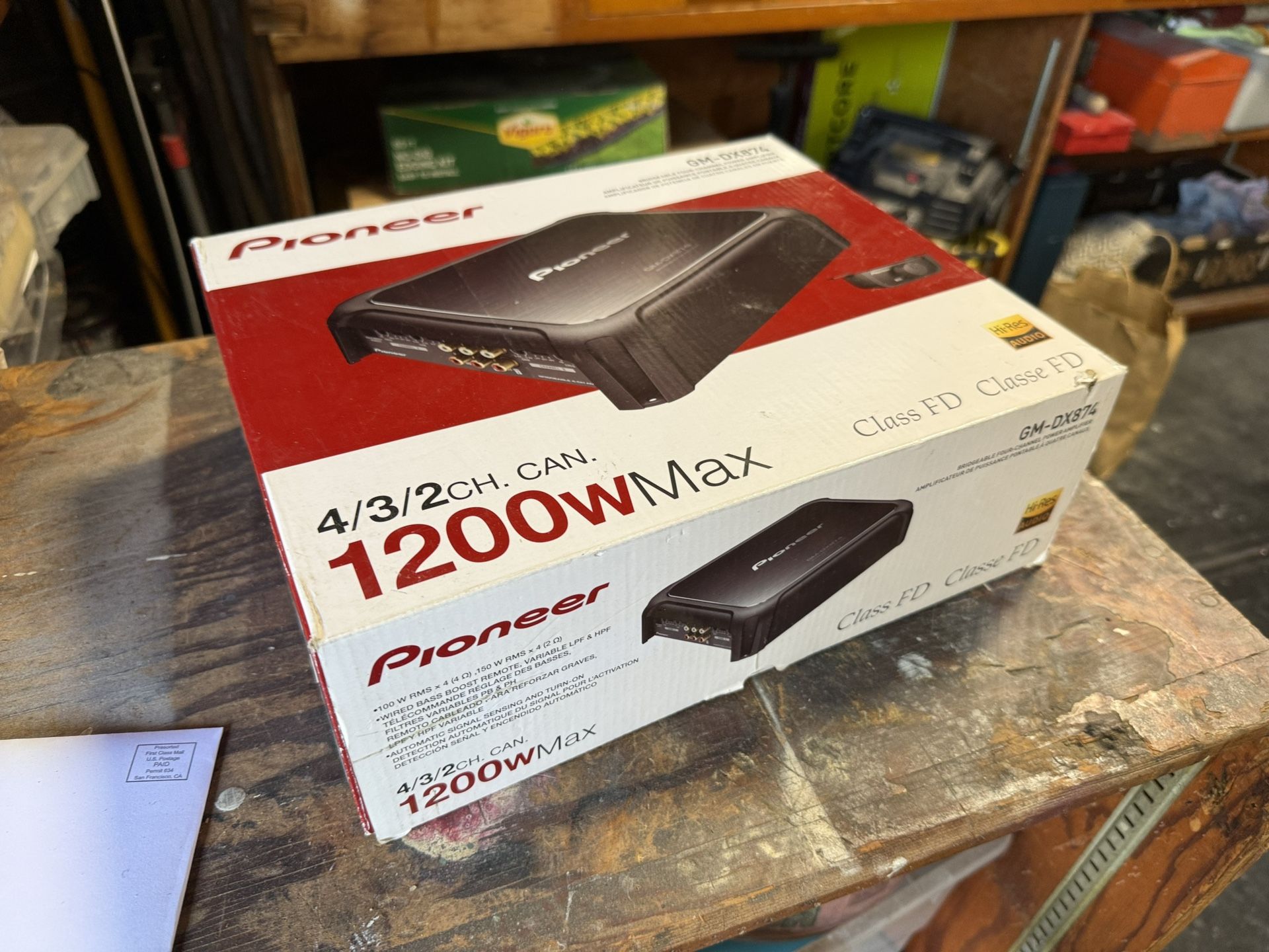 Pioneer DX874 4 channel amplifier 100w rms per channel