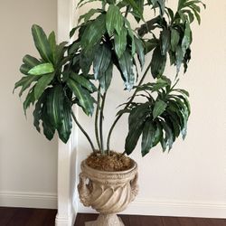 Two Planters with Faux Plants