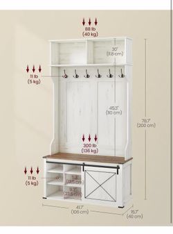 Hall Tree with Bench and Shoe Storage
