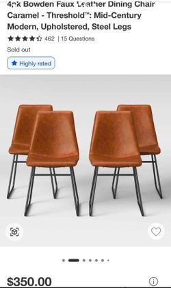 6pk Bowden Faux Leather Dining Chair