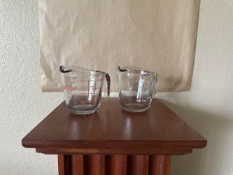 2) 1 cup Anchor Hocking Glass Measuring Cup