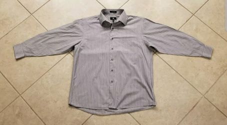 Men's Calvin Klein Button Front Shirt Size L Gray