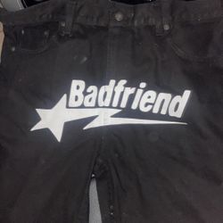 White Bad Friend Pants Custom