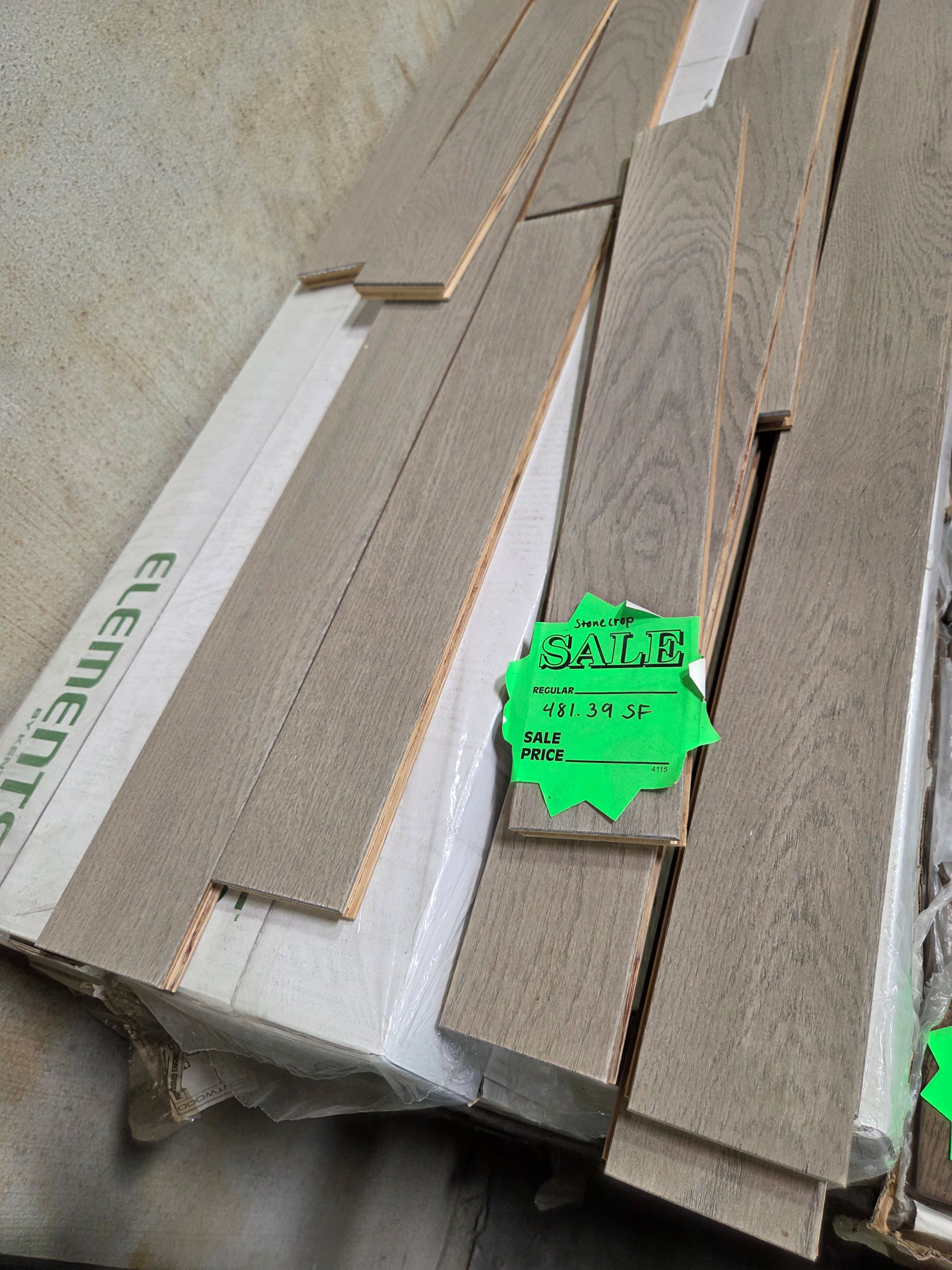 Brushed Oak Hardwood, Engineered Flooring, Color Name: Stonecrop