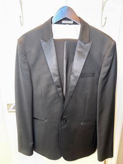 Express Skinny Fit Innovator 2 Piece Black Tuxedo