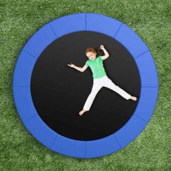 16 ft. Trampoline Pad Replacement Safety Pad with Fixing Straps - Blue lightly