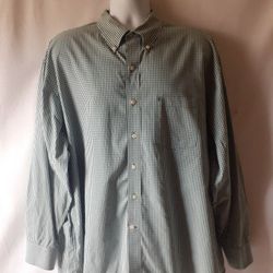 Izod men's green plaid long-sleeve button-down shirt size XXL 