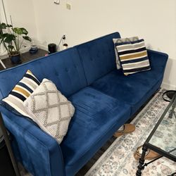 Blue Mid Century Style Couch