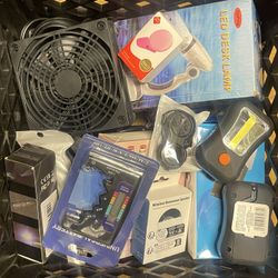 10 PC Lot Of Electronics: Lights, Speakers, Fidgets, Fans! Perfect For Sending Overseas
