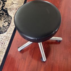 Two Leather Top Adjustable Stools 