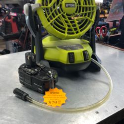 96091 Ryobi PMF01 18v Lithium Ion Misting Fan W/ 4.0ah Battery 582928
