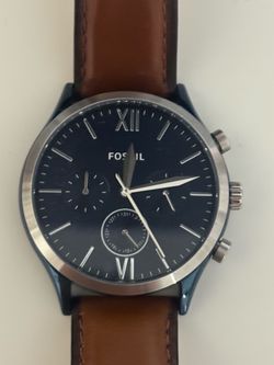 Fossil Fenmore Multifunction Luggage Leather Watch, BQ2400, 44MM