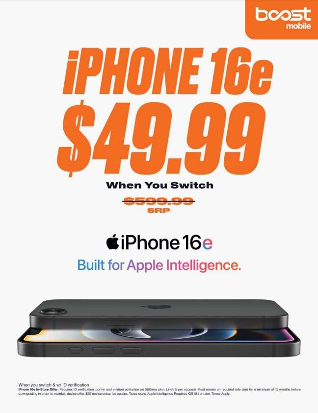 iPhone 16e For $49