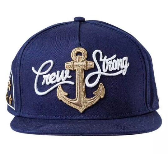 "Crew Strong" Flat Brim Snapback Hat 
