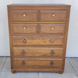 Dresser Vintage Highboy Bureau Chest of 5 Drawers