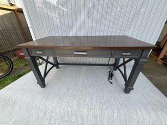 Bayside Furnishings Ashcroft Writing Desk – 60” w/ USB & Power Outlets