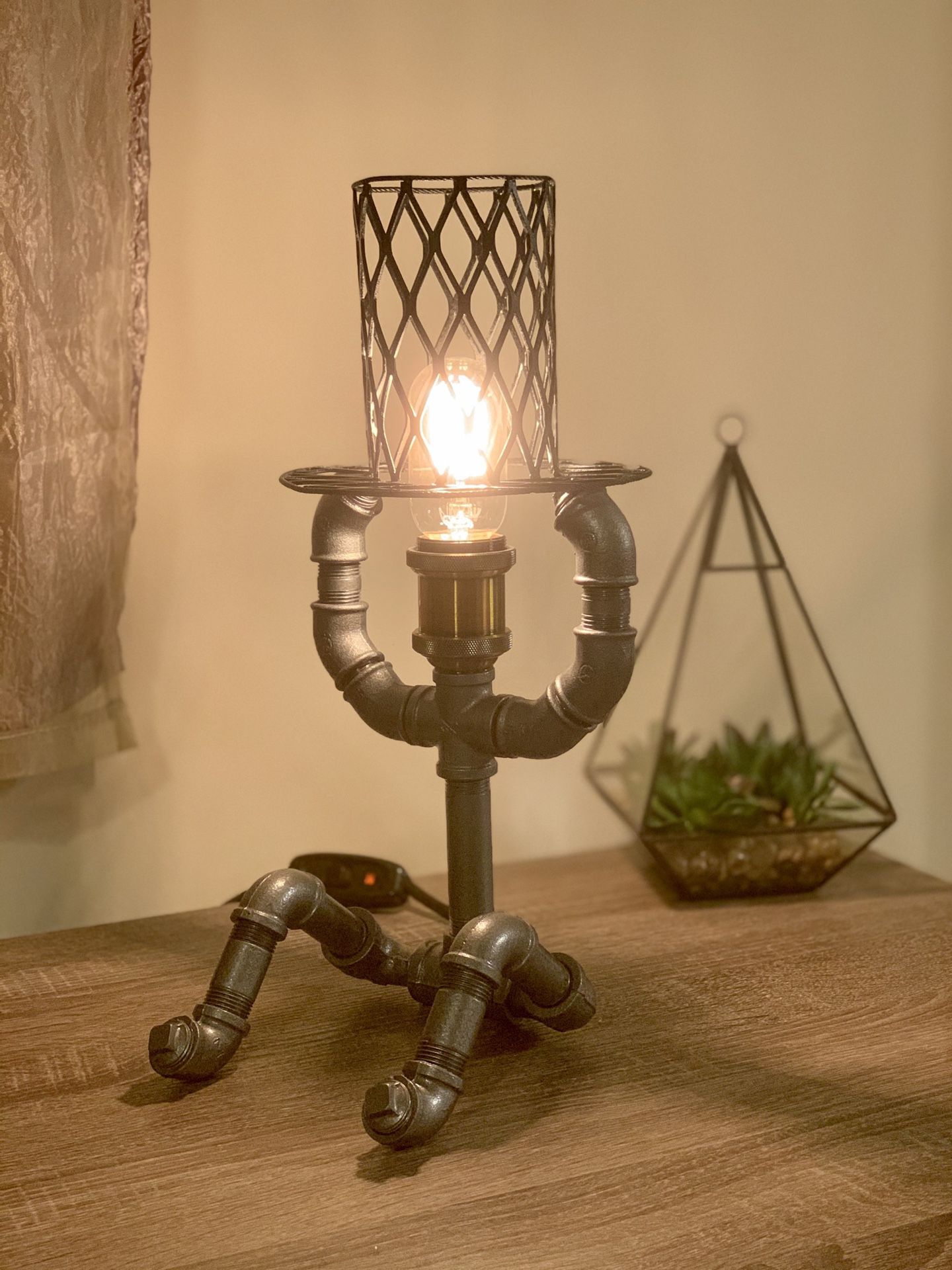 Handmade Steampunk Man With a Hat Table/Desk Lamp