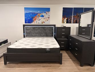 Black 5 Pc Bedroom Furniture Set Full Queen And King Size Available 