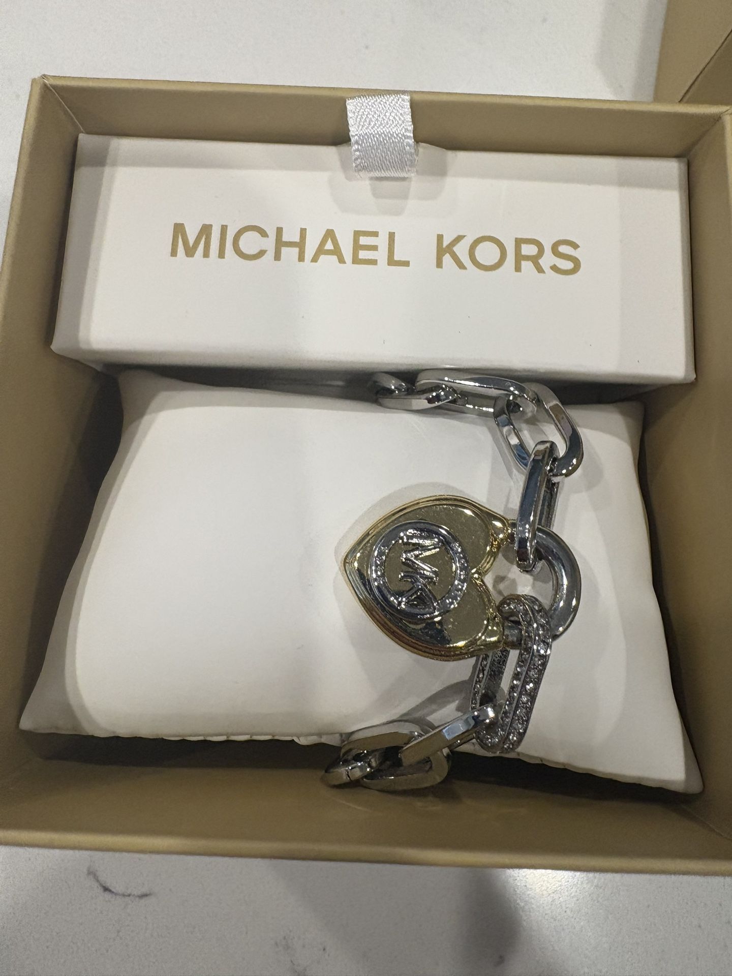 MK Silver Charm Bracelet
