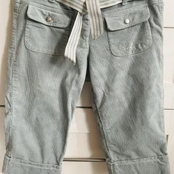 BURBERRY Authentic Boys Corduroy  Bermuda pants size 14Y/158cm, Light Green/Gray