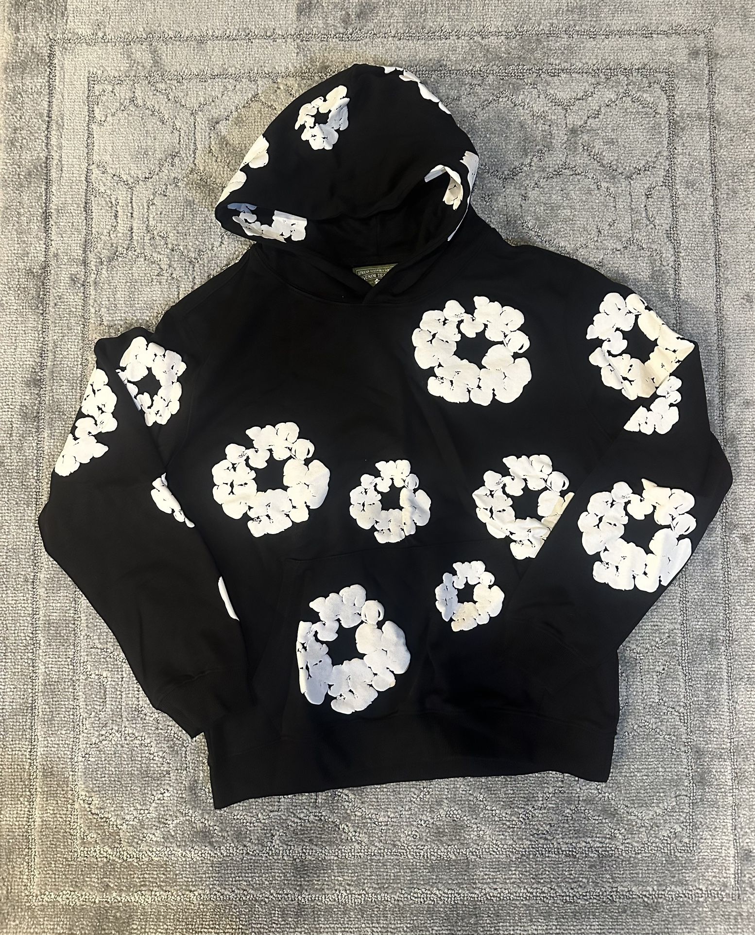 Demin Tears Hoodie Black