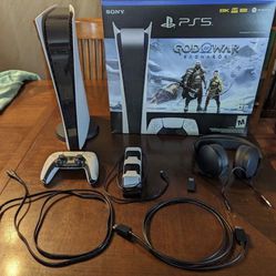 Sony PS5 Digital Edition Console - White (Does Not Have God Of War Digial Code)