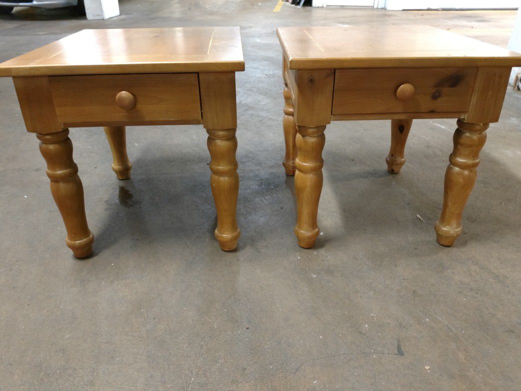 Nice Wooden, End Table Set - $60