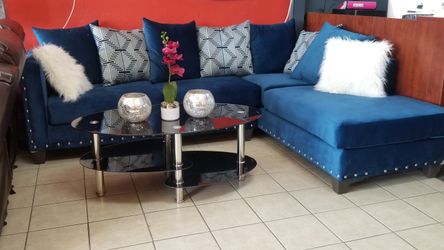 Blue sectional