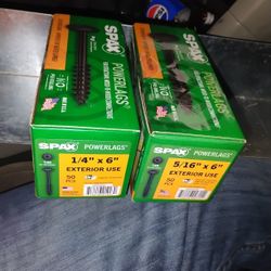 SpAx Powerlags 1/4x6 50pce Boxes, Exterior Use X6
