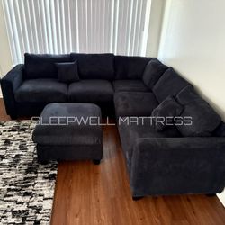 New Black Sectional 