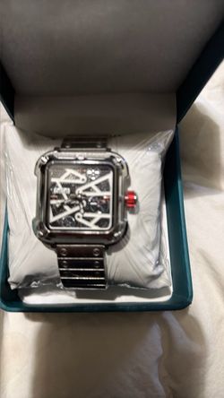 Square Face Skeleton Dial Men's Watch