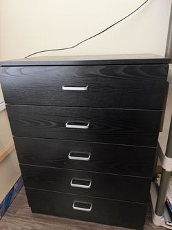 Black 5-Drawer Dresser – $50