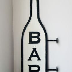Vintage Metal Bar Sign Attaches To Bar Side 