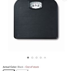 Mainstays Analog Bathroom Scale, Dial Body Scale, Black