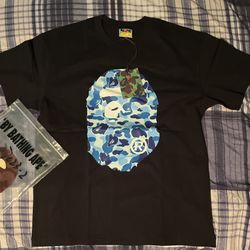 1:1. New BAPE ABC Camo Big Ape Head Tee Large Black/Blue