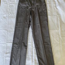 Mens FERNO Gray Striped Snap Size 30 Polyester Pants Western Wear Rodeo