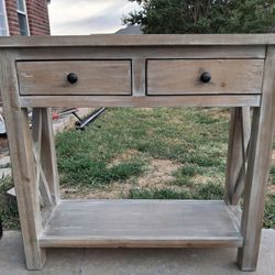 Rustic Farmhouse Console Table with Drawers