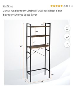 Brand new. Available in Hesperia. ZENSTYLE Bathroom Organizer Over Toilet Rack 3-Tier Bathroom Shelves Space Saver