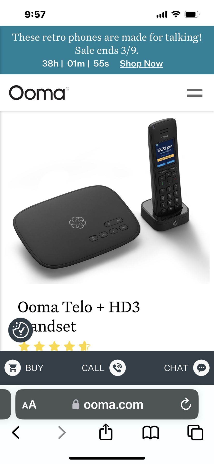 OOMA Telo + HD3 Handset
