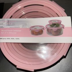 Phantom Chef Pink 6 Piece Round Container Set with Lids