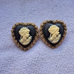 Cameo post earrings